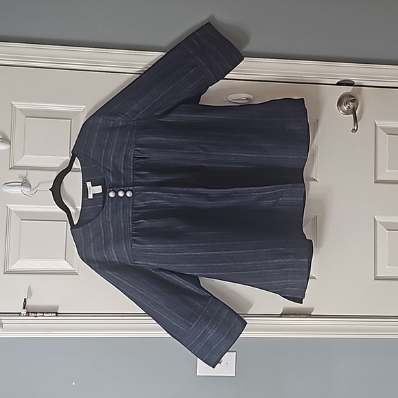 Navy Blue Blazer Business Casual Office Wear Elegant Wear - Picture 14 of 15